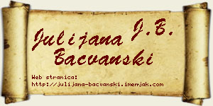 Julijana Bačvanski vizit kartica